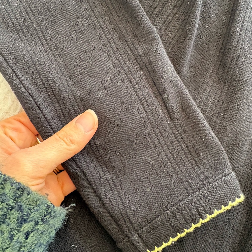 Damson Madder Black Pointelle Women's Cardigan - size 12 - Picture 3 of 5